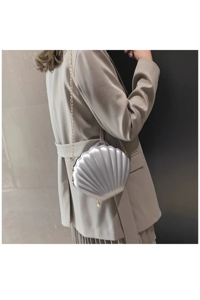 WasWink Çanta Deniz Kabuğu - Ayarlanabilir Omuz Askısı, Fermuarlı Kapatma, Çok Yönlü, Akşam Aksesuarı