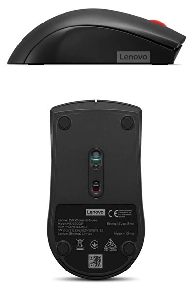 LENOVO 150 Wireless Kablosuz Mouse GY51L52638 Siyah Kamera Kapatıcı Laptop Standı, Mousepad, Klavye Lambası
