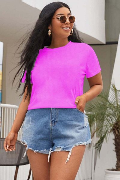 Bigsize Tricou dama marimi mari 1671 - Fucsia, 4XL