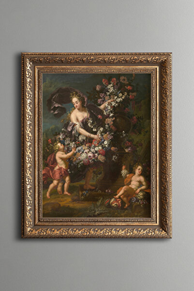 epiqart Figurină alegorice cu flori - Cadru cu model vintage