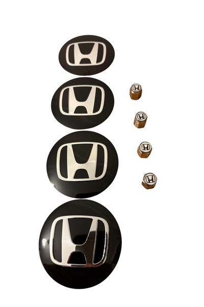 İKTUNING HONDA LOGO ALÜMİNYUM MALZEME 4 ADET JANT GÖBEK VE 4 ADET METAL SİBOP...