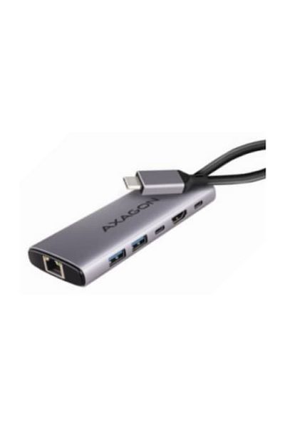 Axagon Hub USB-C, HMC-6G2L, 2x USB-A, 1x USB-C, HDMI 4K/60Hz, RJ-45, USB 3.2 Gen 2, PD 100W, 15cm