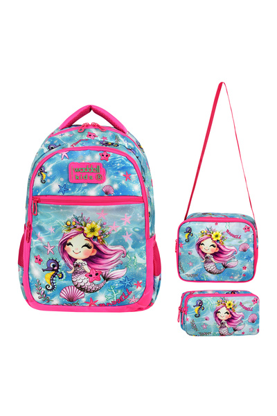 Maynimos Licensed Patterned Kindergarten Nursery Preschool Backpack and Thermal Lunch Bag