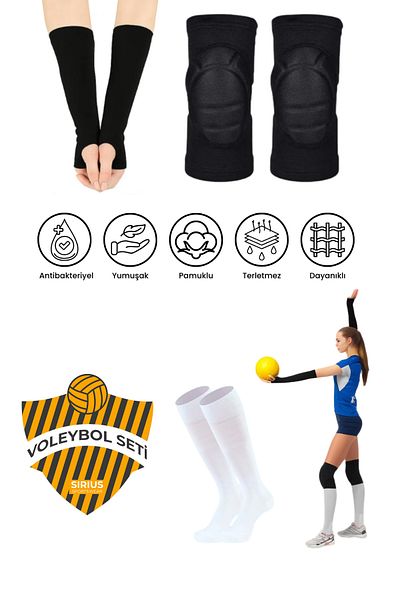 Bellanora Pro Kids Volleyball Set - Knee Pad & Headband & Knee Pad & Anti-Slip Anti-Sweat Sports Match Socks & Athlete Set