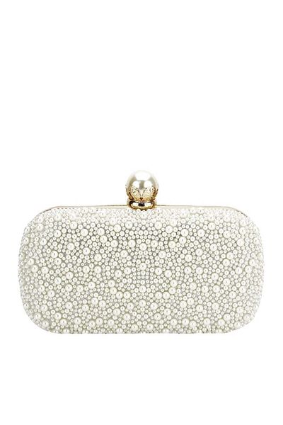 SOFILINE Geantă tip clutch ivory/auriu cu perle 1003 01