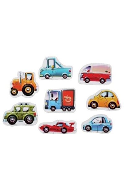 CUBIKA Set 8 puzzle-uri pentru copii, Cubika, Cu masini, Multicolor