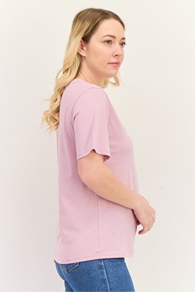 Steve Madden Women Round Neck Short Sleeves Graphic Print T-Shirt, Lavender