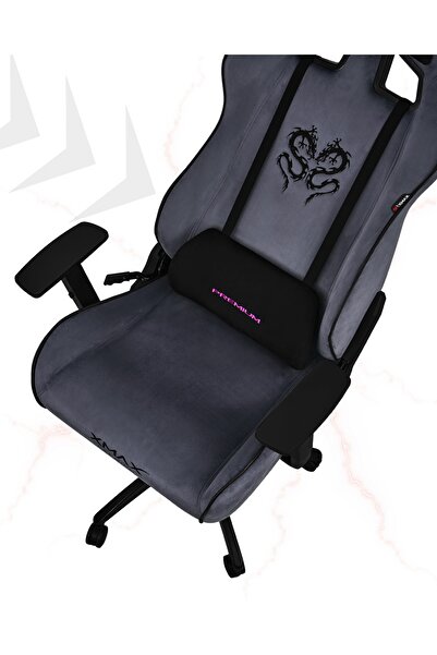 XMAX / Rio Plus Balerion Terletmez Kadife Kumaş Antrasit Gaming Oyuncu Koltuğu / 120 Kg Taşır