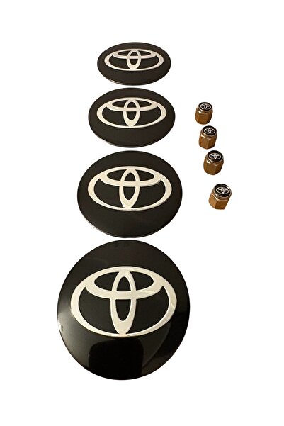 İKTUNING TOYOTA LOGO ALÜMİNYUM MALZEME 4 ADET JANT GÖBEK VE 4 ADET METAL SİBO...