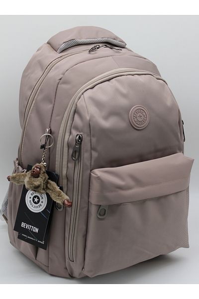Bevitton Rucsac de școală Mink 2500 Geantă de școală unisex din țesătură rezistentă la apă