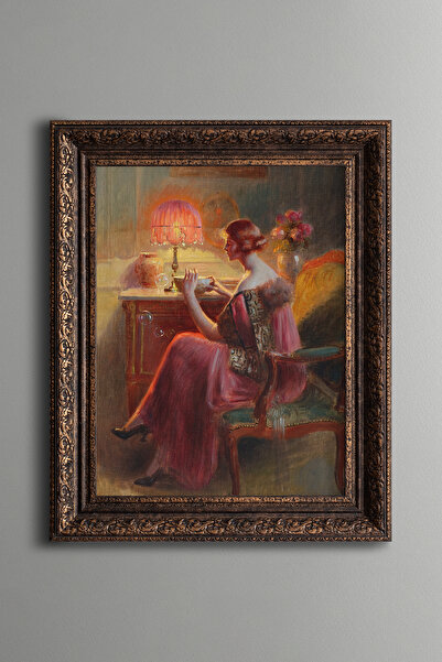 epiqart Femeie care suflă bule - Cadru cu model vintage