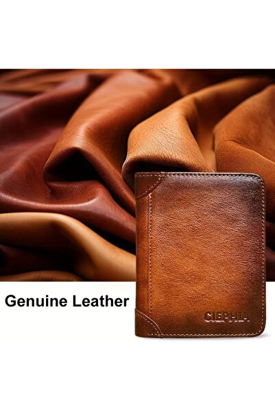 GlassySKY Vintage Style Genuine Leather Men Rfid Blocking Wallet Id & Credit Card Holder Gift
