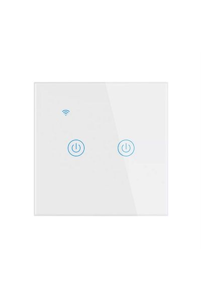 OEM Întrerupător inteligent, Wi-Fi, 10A, 2 canale, sticlă, Tuya, Smart Life, compatibil cu Amazon Alexa/Google A