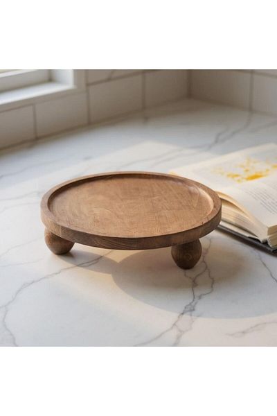PUDRAM Wooden 2-Piece Wooden Presentation Set, Wooden Presentation Plates