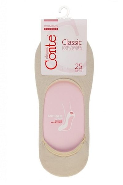 Conte Elegant Șosete subțiri din bumbac pentru femei, Conte Elegant Classic 000, bej 36-37