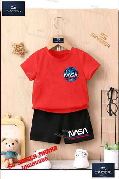 SS SİNSER Children's Unisex “Astronot Nasa Logo In“ Special Printed Crew Neck...