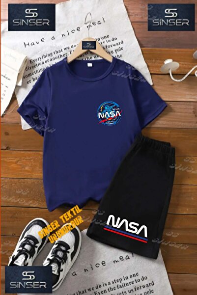 SS SİNSER Children's Unisex “Astronot Nasa Logo In“ Special Printed Crew Neck...