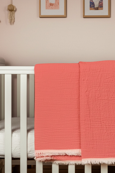 Murat Baby Soft Textured Cotton Baby Blanket 96X107 cm – Suitable for Crib and Bed Use