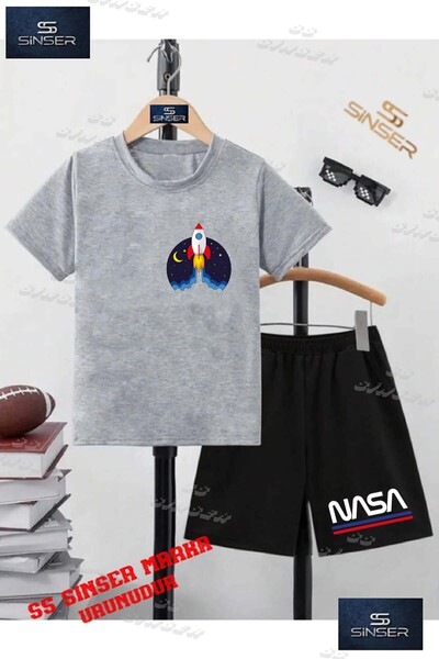SS SİNSER Children's Unisex “Space Shuttle Launch“ Custom Printed Crew Neck T...