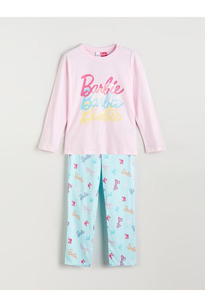 LC Waikiki Set pijamale pentru fete cu decolteu rotund b imprimat