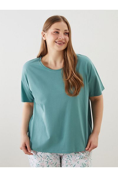 LC Waikiki Set de pijamale capri pentru femei cu flori de mărime mare