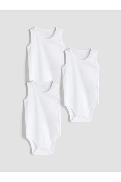 LC Waikiki LCW baby Basic Body pentru bebeluși cu fixare rapidă 3 bucăți (W5)