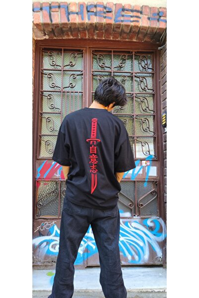 3D Nakış KATANA Oversize Unisex Tshirt PREMİUM Limidet edition