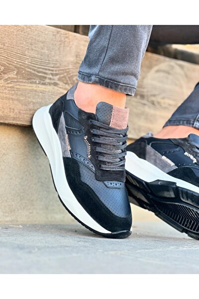 İtallano Ayakkabı Poor Khaki Leather Eva Sole Daily Men's Sneaker Shoes