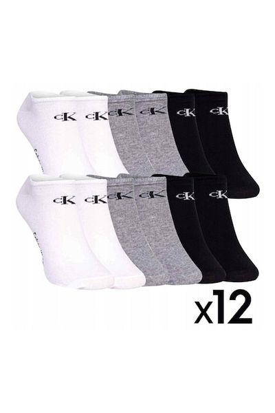 Calvin Klein Short Socks - 12 Pairs White/Grey/Black 36-41