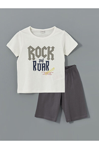 LC Waikiki Peak New Season Crew Neck Boys' Shorts Pajama Set