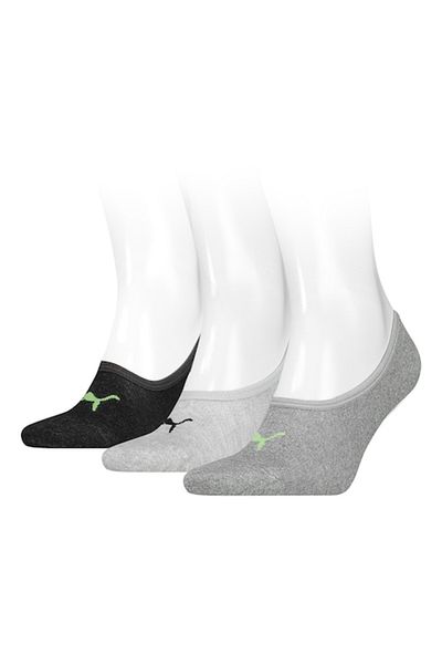 Puma , Set of Unisex Very Short Socks - 3 Pairs, Black, Gray, 43-46