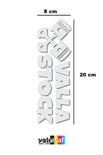 Yalıgraf Reklam Tabela Autocolant Valla Stock Oto, Autocolant Auto 20x8 cm