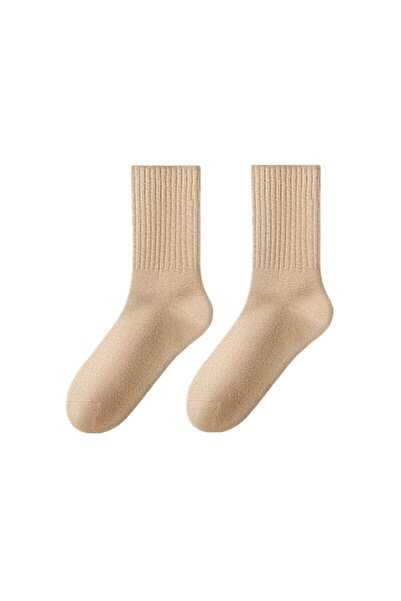 PremierPeds - Light Athletic Socks Unisex, Cotton, Size 35-44, Set of 2 Pairs, Khaki