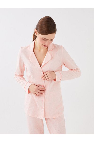 LC Waikiki Set de pijamale de damă cu model guler cămașă
