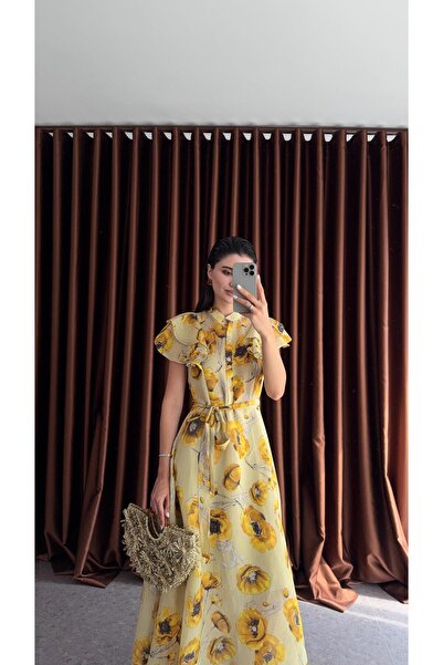 HAZELANNA Desenli Vual Elbise