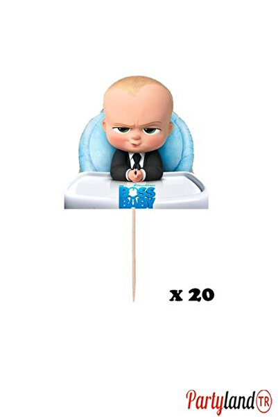 PartylandTR Patron Bebek Baby Boss 20 Adet Cupcake Sunum Kürdanı