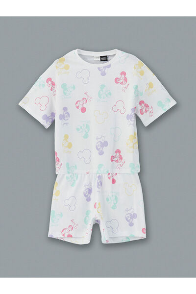 LC Waikiki okrugla kragna Minnie Mouse Štampano Komplet pidžama sa kratkim hl...