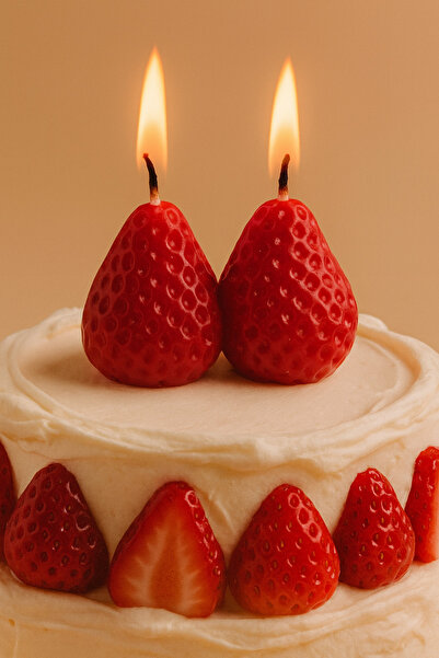 EL YAPIMI Doğumgünü,babyshower Pasta Süsleme Mumu 2'li Set