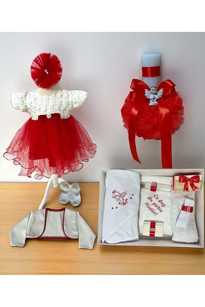 Botez Theodora set – red (short sleeve)