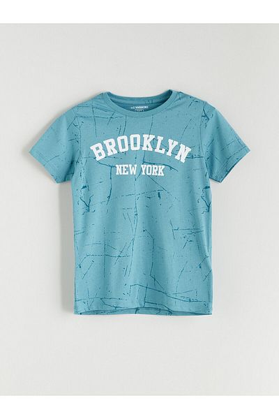LC Waikiki Set de pijamale pentru băiat cu imprimeu New York cu decolteu crew