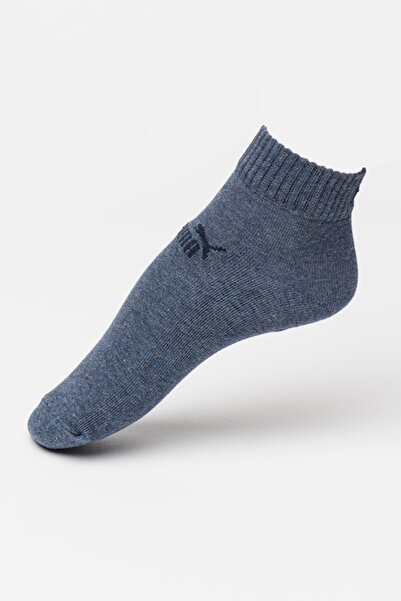 Puma , Set of unisex short socks made of cotton blend with logo - 3 pairs, Ultramarine blue, Powder b