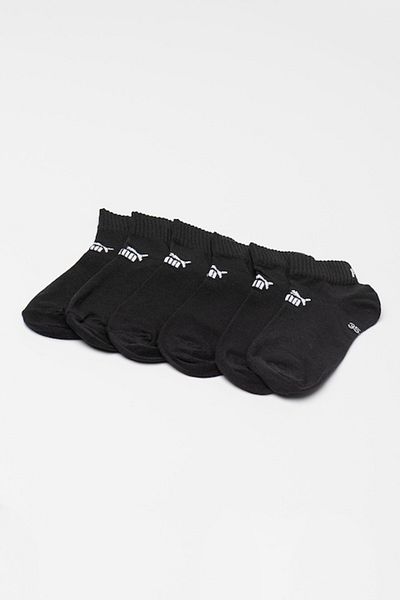 Puma , Set of unisex socks made of cotton blend - 6 pairs, Black, Dirty White, Size 43-46