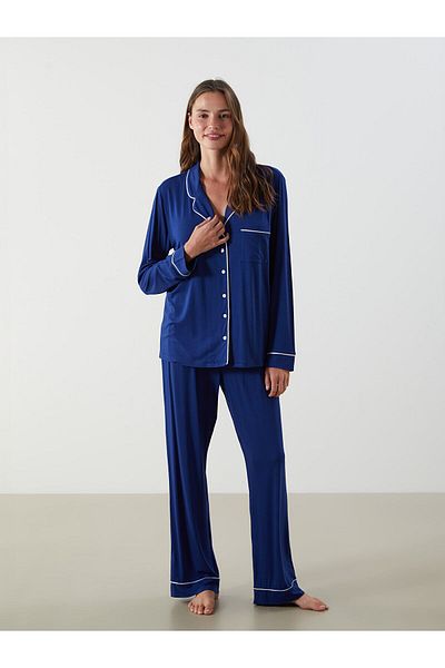 LC Waikiki Set de pijamale pentru femei cu guler de cămașă
