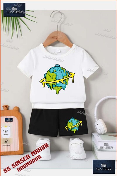 SS SİNSER Παιδικό UNISEX T-shirt με ειδική στάμπα "WORLD FLOWING PAINT" με λα...