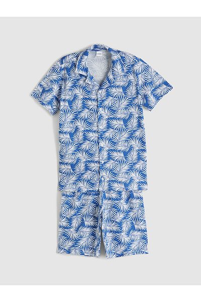 LC Waikiki Set de pijamale pentru băieți cu guler cămașă și pantaloni scurți
