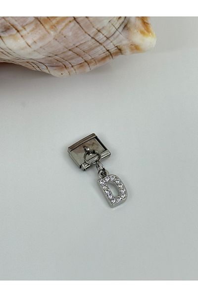 ilvesa shop Italian Bracelet D Letter Dangle Stone Charm