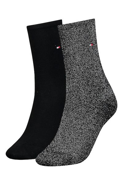 Tommy Hilfiger , Set de șosete lungi - 2 perechi, negru, negru decolorat, mărimea 39-42