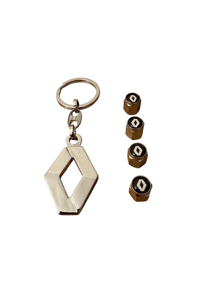 İKTUNING RENAULT LOGOLU 4 ADET METAL SİBOP KAPAK VE 1 ADET LOGOLU METAL ANAHT...