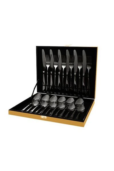 LaiXiaoBei Set 24 Cutlery Luxury, Black