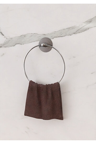 Egem Home Güçlü Yapışkanlı Garantili Krom-Gümüş Halka Havluluk Havlu Asacağı